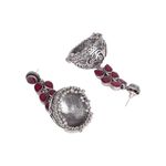Buy Royal Bling Oxidized Gold Red Crystal Jhumka Earrings - Purplle