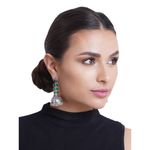 Buy Royal Bling Oxidized Silver Green Crystal Jhumka Earrings - Purplle