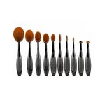 Buy Bronson Professional Makeup brush set 10 pcs (oval shape brush) - Purplle