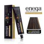 Buy Enega Cream Permanent Hair Color Professional nourishing hair color with Argan Quinoa protein technic net quantity 60gm/each premium quality CHOCOLATE GOLDEN BLONDE 7.83(60 gm) - Purplle