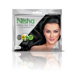 Buy Nisha creme Permanent hair color with sunflower avocado oil & henna extracts 100% grey coverage ultra-soft deep shine no ammonia BLACK 1.0(20 ml +20 g) - Purplle