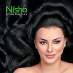 Buy Nisha creme Permanent hair color with sunflower avocado oil & henna extracts 100% grey coverage ultra-soft deep shine no ammonia BLACK 1.0(20 ml +20 g) - Purplle