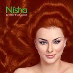 Buy Nisha Cream Permanent hair color superior quality with sunflower & avocado oil NO AMMONIA Cream FORMULA Rich, bright, long lasting & smooth care for your precious hair! (60 GM + 60 ML + 18 ML) COPPER RED 5.64 - Purplle
