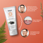 Buy Kaya Activated Charcoal Anti-Pollution Face Wash with activated bamboo charcoal to gently clean pores for normal to oily skin 50 ml - Purplle