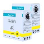 Buy Freshca Refreshing Wet Wipes Single Sachet Men Women Hand Face Lemon Fragrance pH Balanced Alcohol Paraben Silicon Free 50 Pcs (Pack of 2) - Purplle