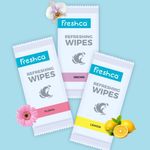 Buy Freshca Refreshing Wet Wipes Single Sachet Men Women Hand Face Floral Orchid Lemon Fragrance pH Balanced Alcohol Paraben Silicon Free 20 Pcs (Pack of 3) - Purplle