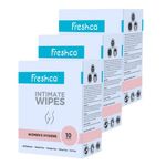Buy Freshca Intimate Womens Wet Wipes Single Sachet Lactic Acid based Formula pH 3.5 Alcohol Paraben Silicon SLS Free 10 Pcs (Pack of 3) - Purplle