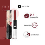Buy SUGAR Cosmetics - Smudge Me Not - Lip Duo - 21 Aubergine Queen (Blackened Burgundy) - 3.5 ml - 2-in-1 Duo Liquid Lipstick with Matte Finish and Moisturizing Gloss - Purplle
