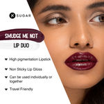 Buy SUGAR Cosmetics - Smudge Me Not - Lip Duo - 25 Very Mulberry (Deep Berry) - 3.5 ml - 2-in-1 Duo Liquid Lipstick with Matte Finish and Moisturizing Gloss - Purplle