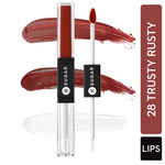 Buy SUGAR Cosmetics - Smudge Me Not - Lip Duo - 28 Trusty Rusty (Rust Red) - 3.5 ml - 2-in-1 Duo Liquid Lipstick with Matte Finish and Moisturizing Gloss - Purplle