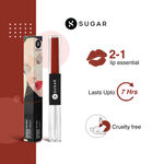 Buy SUGAR Cosmetics - Smudge Me Not - Lip Duo - 28 Trusty Rusty (Rust Red) - 3.5 ml - 2-in-1 Duo Liquid Lipstick with Matte Finish and Moisturizing Gloss - Purplle