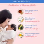 Buy The Moms Co. Natural Baby Massage Oil with 10 Oils - Sesame Oil, Avocado, Organic Almond, Organic Jojoba, Organic Chamomile - 200 ml Clinically Tested for Safety. Hypoallergenic, Mild & Gentle. - Purplle
