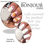 Buy Bonjour Paris Coat Me Satin Matte Finish Long Lasting Nail Polish with Quick Dry Formulation, White( 9 ml) - Purplle