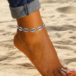 Buy Ferosh Milena Silver Shell Anklet - Purplle