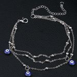 Buy Ferosh Silver Evil Eye Multi Layered Anklet - Purplle