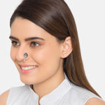 Buy Ferosh Arnit Oxidised Silver Nose Pin - Purplle