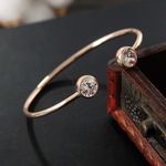 Buy Ferosh Dual Crystals Rose Gold Cuff Bracelet - Purplle