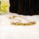 Buy Ferosh Live Life Golden Bracelet - Purplle