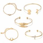 Buy Ferosh Aliona Golden Bracelet Set - 5 Pcs Bracelet Set - Purplle