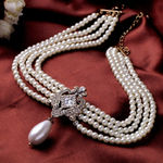 Buy Ferosh Jorality Pearl Statement Necklace - Purplle