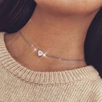 Buy Ferosh Silver Crystal Heart Pendant Necklace - Purplle
