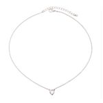Buy Ferosh Silver Crystal Heart Pendant Necklace - Purplle