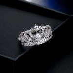 Buy Ferosh Princess Crown Silver Diamond Ring - Purplle