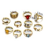Buy Ferosh Anaise Rhinestone Studded Ring Set - 10 Pcs Ring Set - Purplle