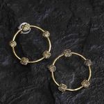 Buy Ferosh Zarka Open Circle Artistic Oxidized Golden Earrings - Purplle