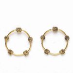 Buy Ferosh Zarka Open Circle Artistic Oxidized Golden Earrings - Purplle