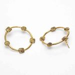 Buy Ferosh Zarka Open Circle Artistic Oxidized Golden Earrings - Purplle
