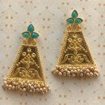 Buy Ferosh Triti Turquoise Gold Ethnic Earrings - Purplle