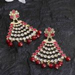 Buy Ferosh Aagneya Flaming Golden Red Ethnic Earrings - Purplle