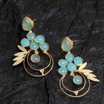 Buy Ferosh Vivid Pastel Green Golden Drop Earrings - Purplle