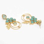 Buy Ferosh Vivid Pastel Green Golden Drop Earrings - Purplle