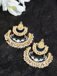 Buy Ferosh Soha Navy-Blue Pearl Chandbalis - Purplle