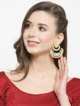 Buy Ferosh Soha Navy-Blue Pearl Chandbalis - Purplle