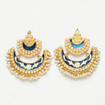 Buy Ferosh Soha Navy-Blue Pearl Chandbalis - Purplle