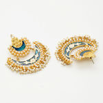 Buy Ferosh Soha Navy-Blue Pearl Chandbalis - Purplle