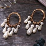 Buy Ferosh Cinzia Layered Pearl Hoop Earrings - Purplle
