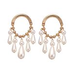 Buy Ferosh Cinzia Layered Pearl Hoop Earrings - Purplle