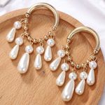 Buy Ferosh Cinzia Layered Pearl Hoop Earrings - Purplle