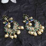 Buy Ferosh Medhya Peacock Blue Ethnic Earrings - Purplle