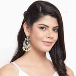 Buy Ferosh Medhya Peacock Blue Ethnic Earrings - Purplle