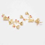 Buy Ferosh Pakhi Ruby Red Golden Drop Ethnic Earrings - Purplle