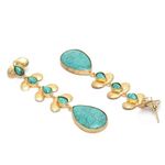 Buy Ferosh Pariyat Turquoise Golden Drop Earrings - Purplle