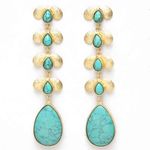 Buy Ferosh Pariyat Turquoise Golden Drop Earrings - Purplle