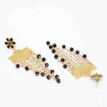 Buy Ferosh Black Drama Golden Pearl Chained Earrings - Purplle