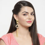 Buy Ferosh Navya 18K Gold Plated Designer Pearl Drop Earrings - Purplle