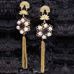 Buy Ferosh Navya 18K Gold Plated Designer Pearl Drop Earrings - Purplle